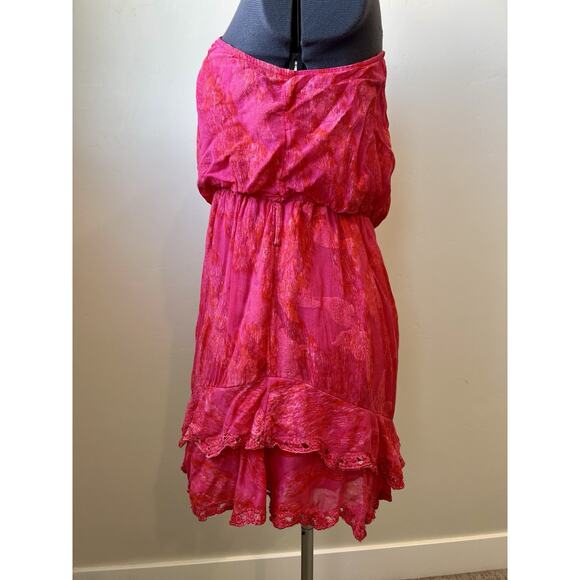 Revolve Hemant & Nandita Fusha Pink Indu Mini Dress, Floral NO Belt, Size XL - Picture 5 of 11